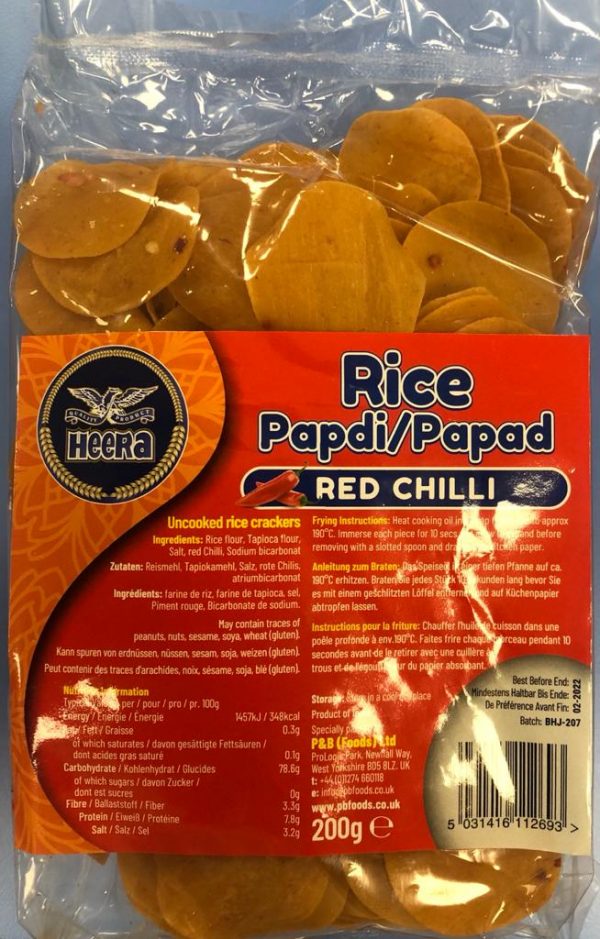 Heera Rice Papadi-Papad Red 200g